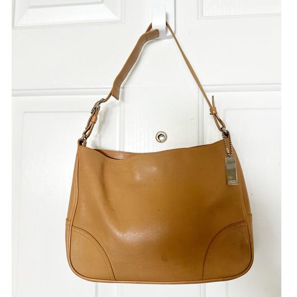 Vintage Coach Bag 8148 Cowhide Leather Shoulder Handbag Tan Brown Purse - Picture 2 of 10